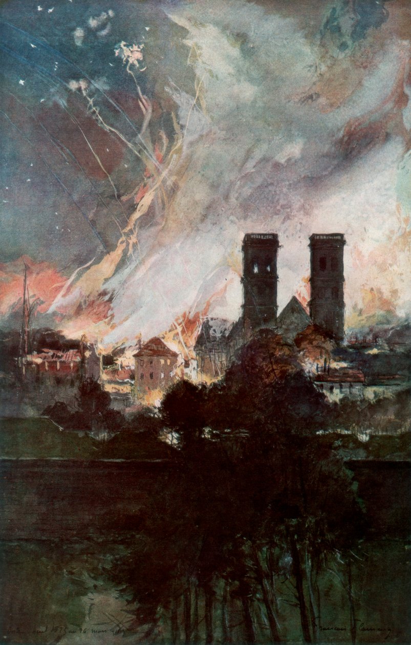 Bombardement de Verdun avec des obus incendiaires, France, 25-26 mars 1916, 1926 - Francois Flameng