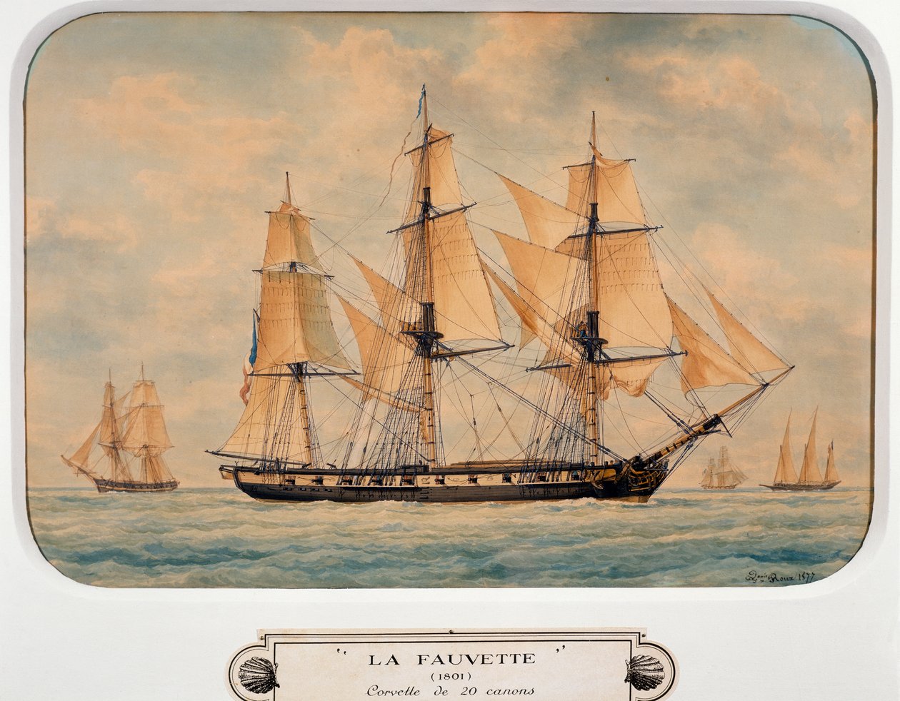 La corvette Fauvette, par François Roux (1811-1882) - Francois Geoffroy Roux