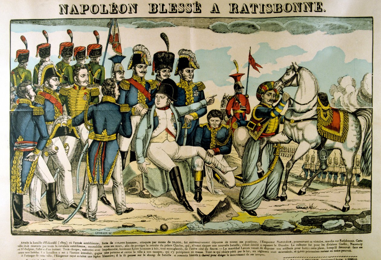 Napoléon blessé à Ratisbonne, avril 1809, c1835 - Francois Georgin