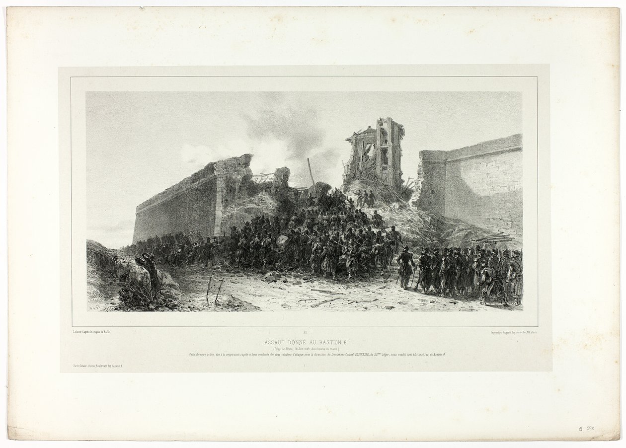 Assaut du bastion no.8, de Souvenirs d’Italie : Expédition de Rome - Francois Hippolyte Lalaisse