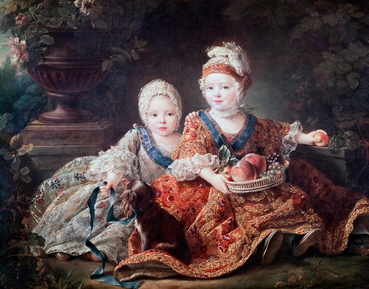 Duc de Berry (plus tard Louis XVI) et Comte de Provence (plus tard Louis XVIII) enfants - Francois Hubert Drouais