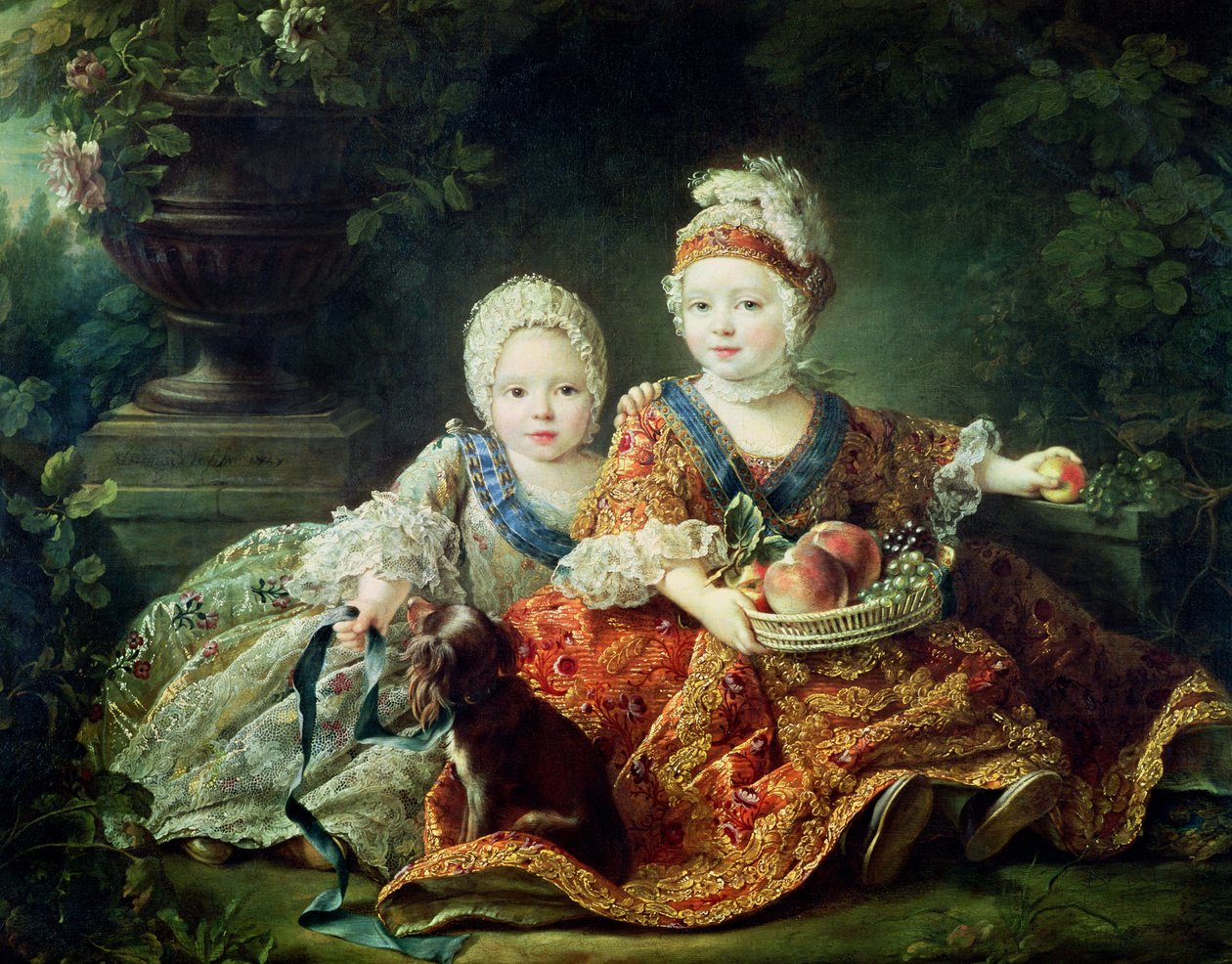 Louis de France (1754-93) duc de Berry et Louis de France (1755-1824) comte de Provence, futurs rois Louis XVI et Louis XVIII de France, 1757 - Francois Hubert Drouais