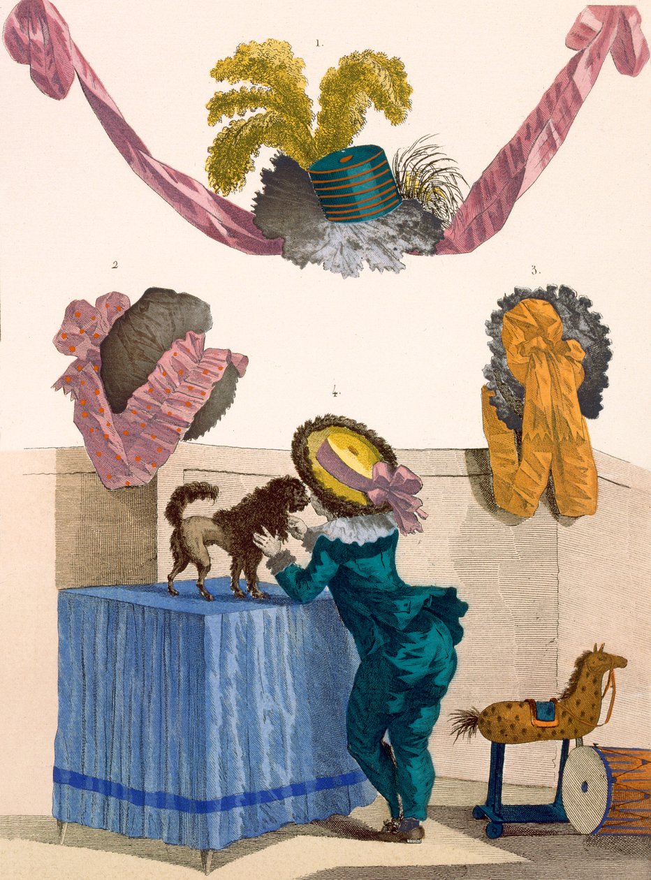 Dessins de chapeaux, gravés par Dupin, planche no.325 de 