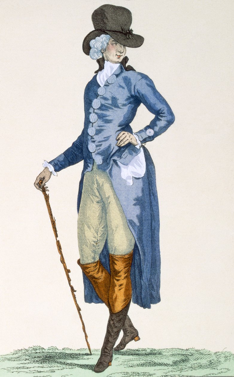 Maître de la maison royale en manteau bleu élaboré, gravé par Le Beau, planche no.256 de 