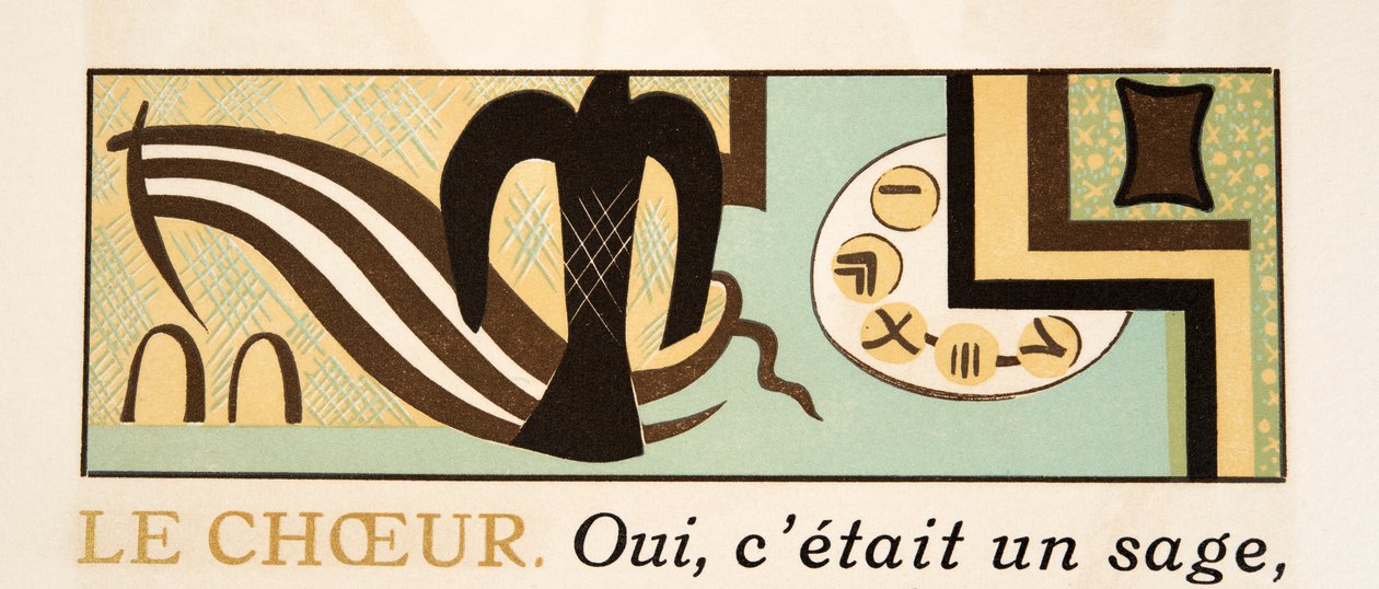 Illustration graphique de Prométhée Enchaîné par Eschyle, pub. 1941 - Francois Louis Schmied