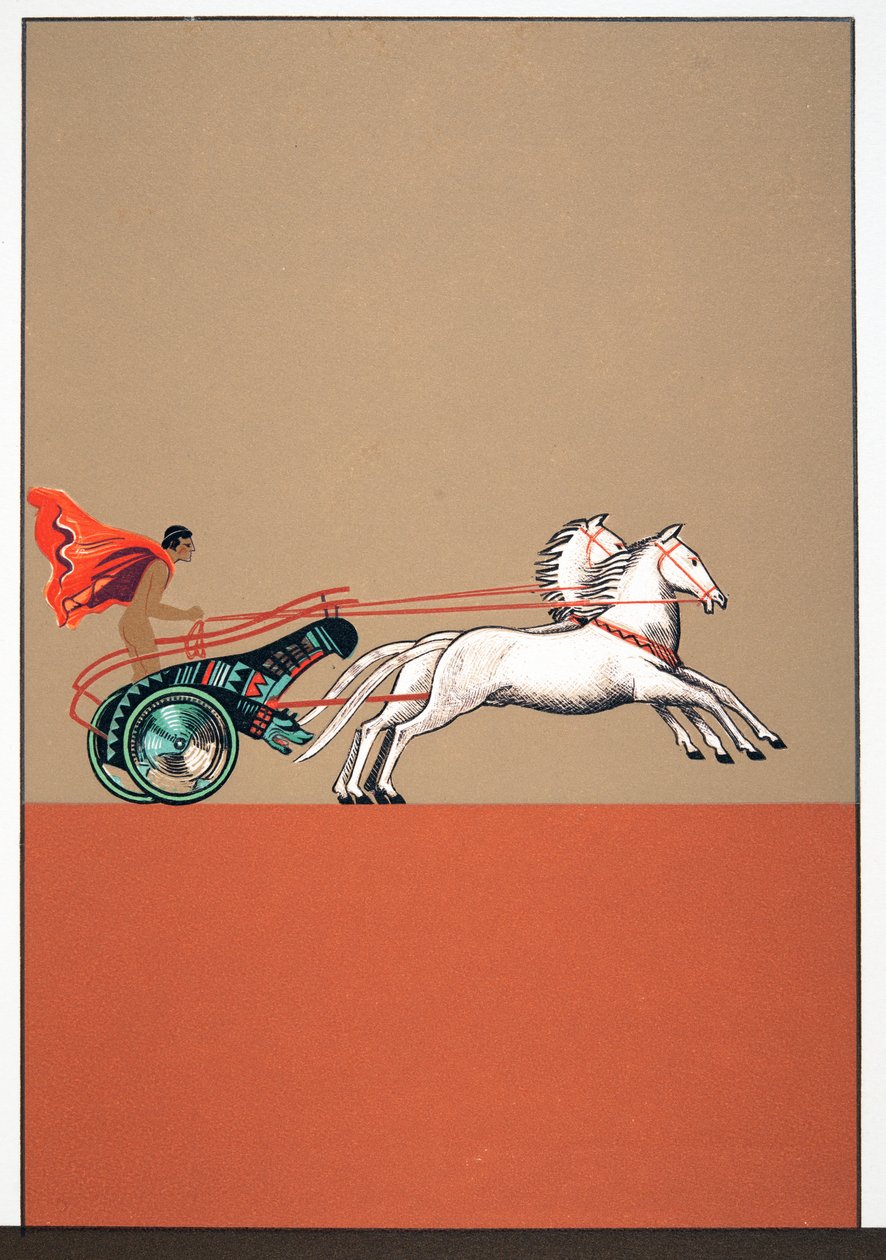 Homme et char, illustration de Prométhée Enchaîné par Eschyle, pub. 1941 - Francois Louis Schmied