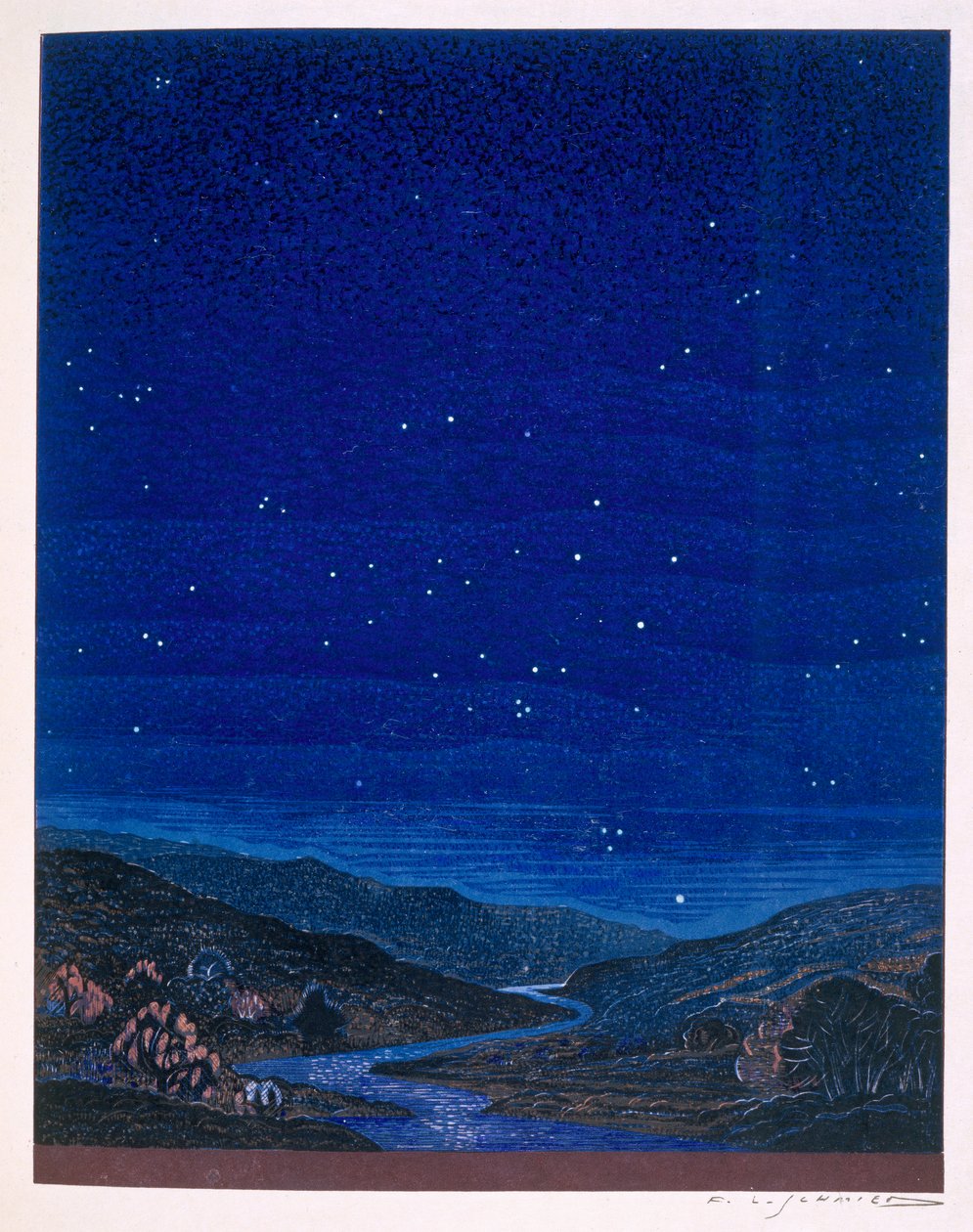 Paysage nocturne, illustration de 