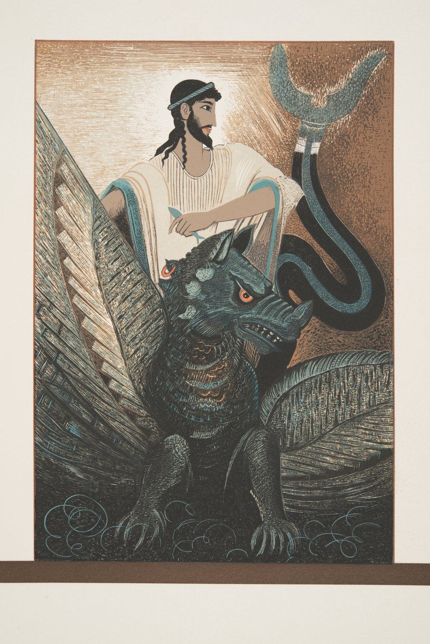 Ulysse et le dragon de Prométhée Enchaîné par Eschyle, pub. 1941 - Francois Louis Schmied