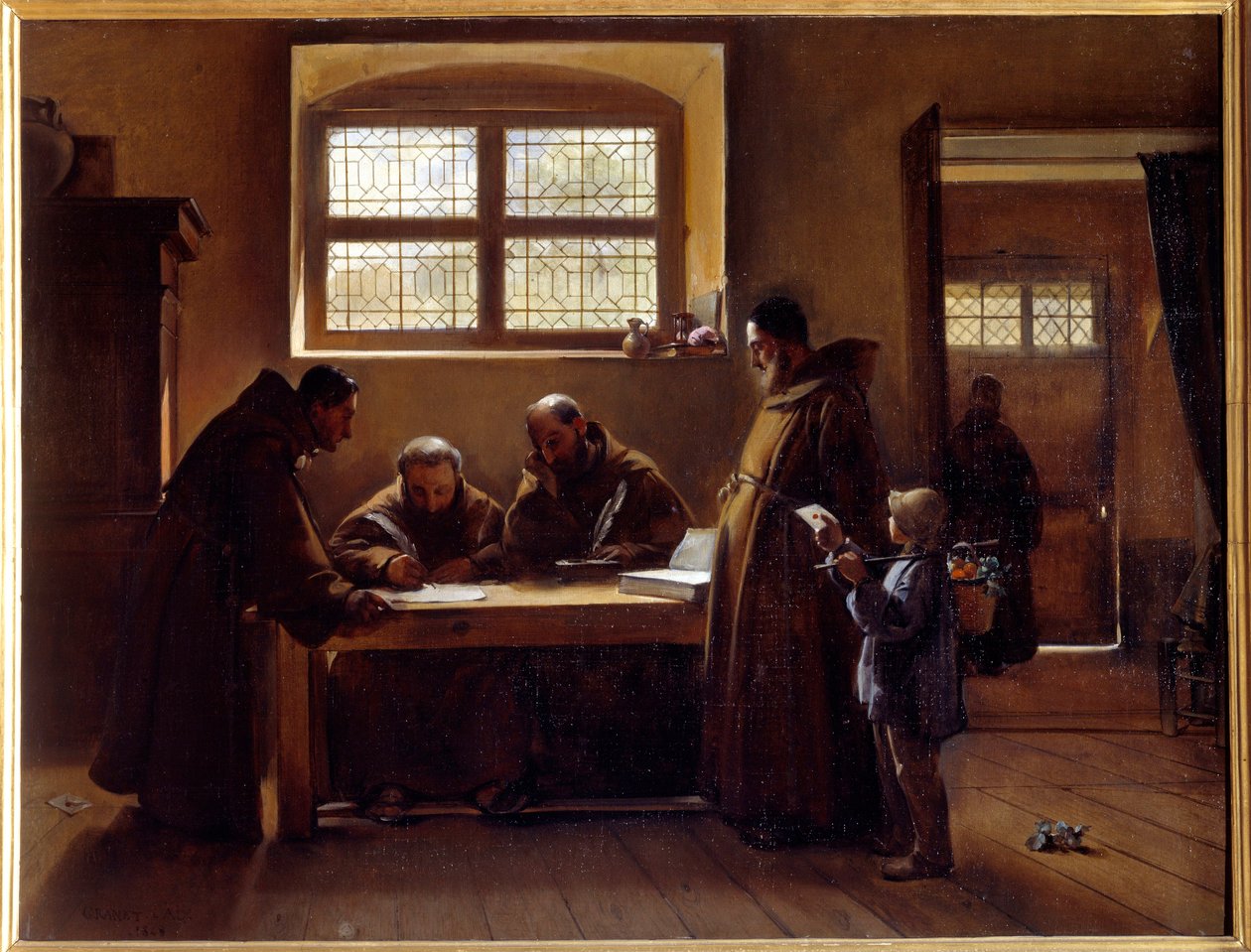 Capucins rédigeant un écrit - Francois Marius Granet