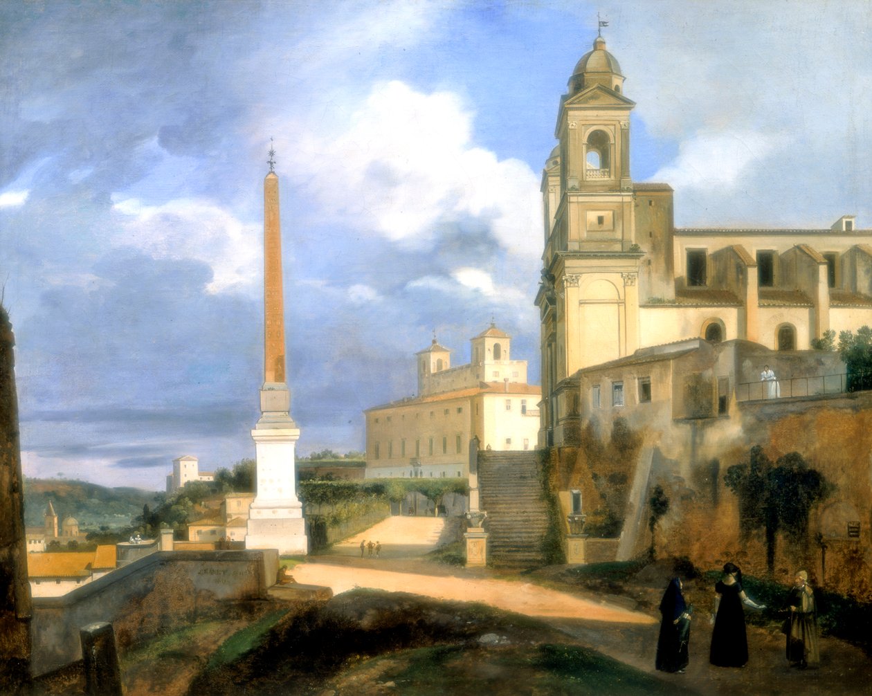 La Trinité des Monts et la villa Médicis, Rome, 1808 - Francois Marius Granet