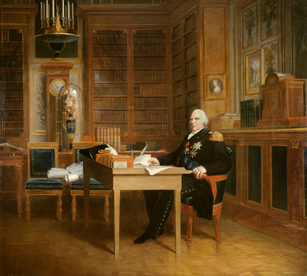 Portrait de Louis XVIII (1755-1824) méditant sur la Charte dans son bureau aux Tuileries - Baron François Pascal Simon Gérard