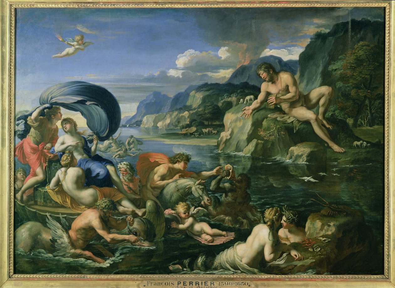 Acis et Galatée se cachant du géant Polyphème - Francois Perrier
