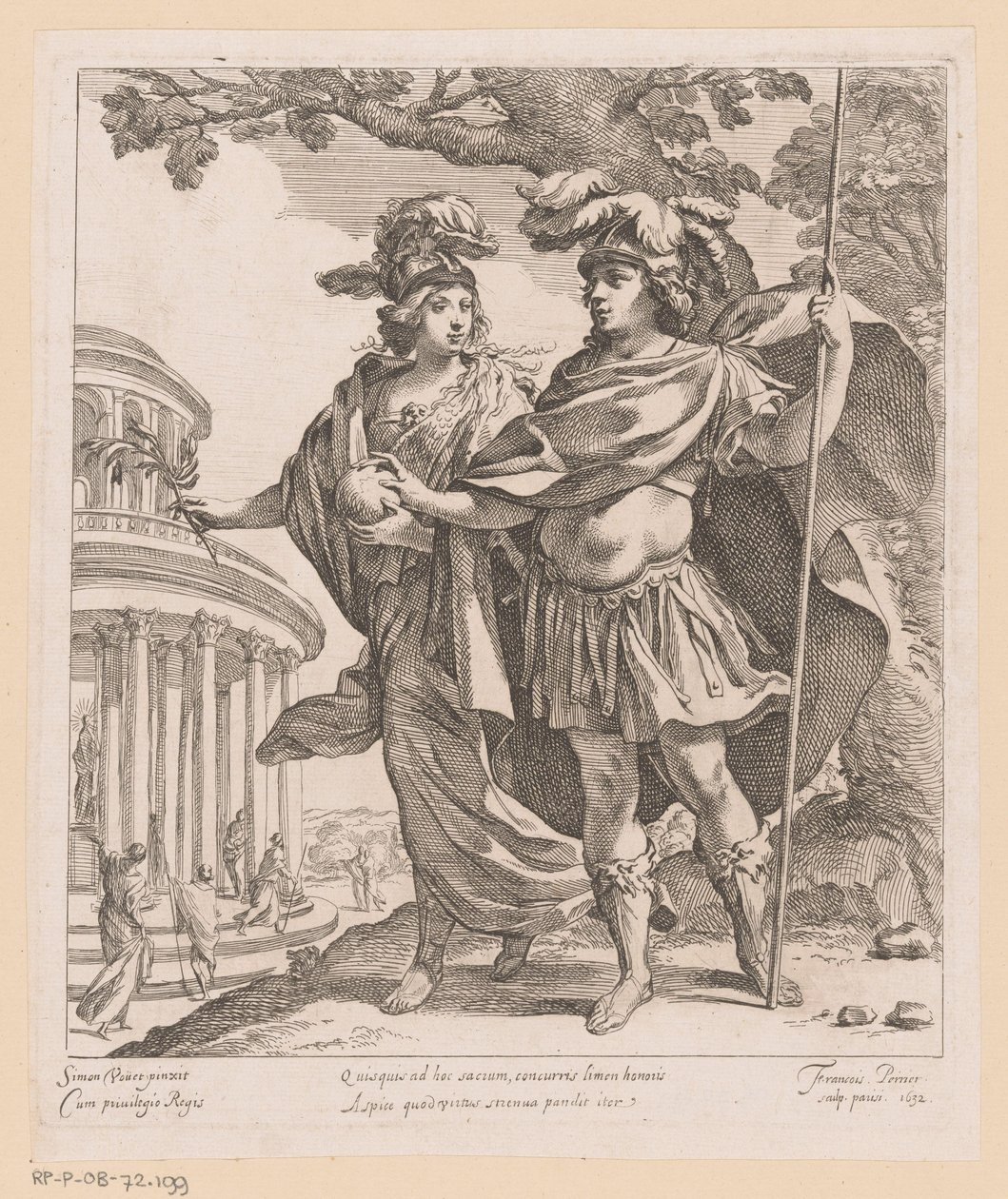 Minerva montre à Louis XIII le temple de la gloire - Francois Perrier