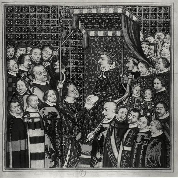 Louis II (1337-1410) Comte de Clément, rendant hommage à Charles V (1338-80) copie d