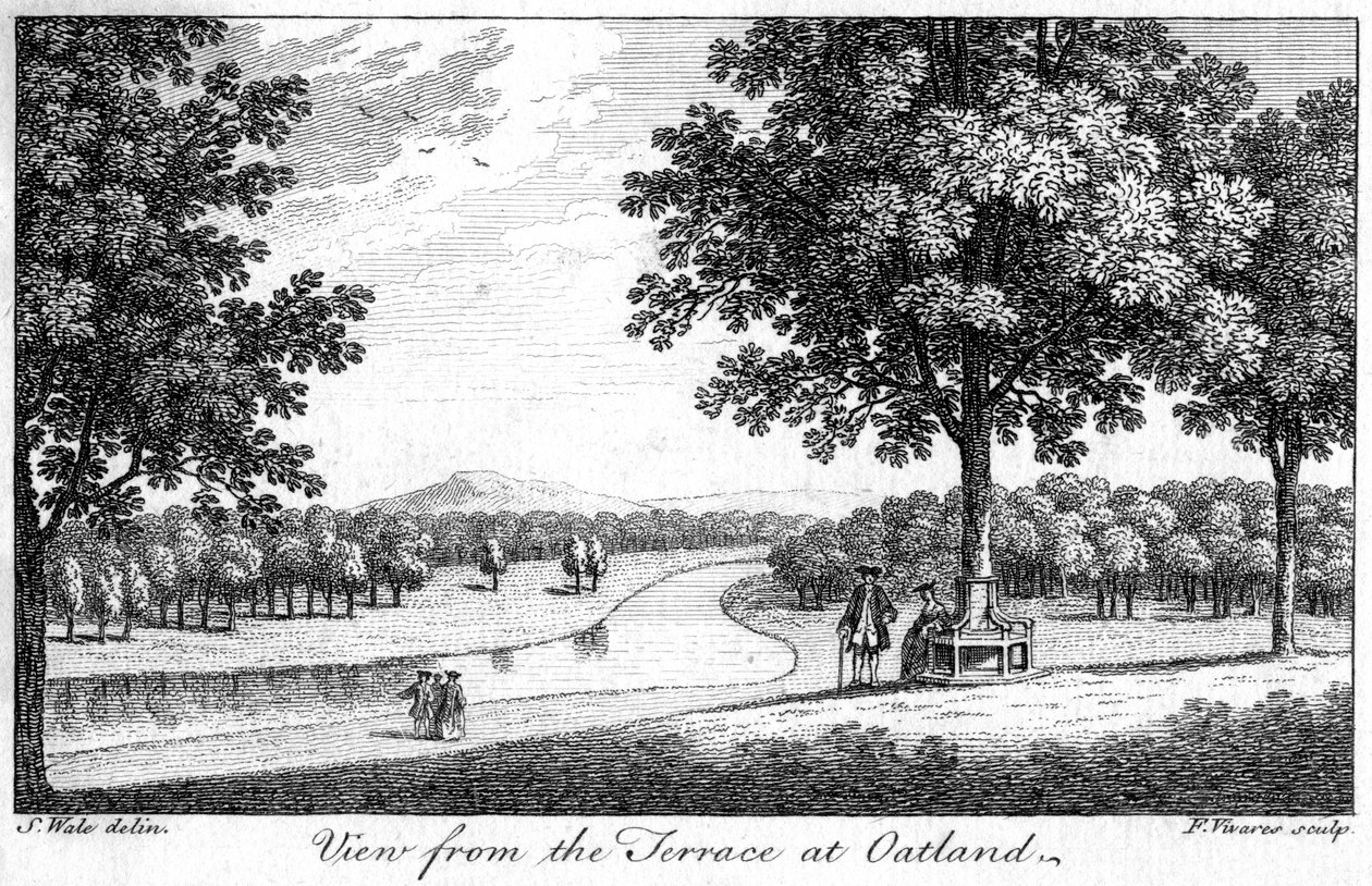 Vue depuis la terrasse à Oatland, 18e siècle - Francois Vivares