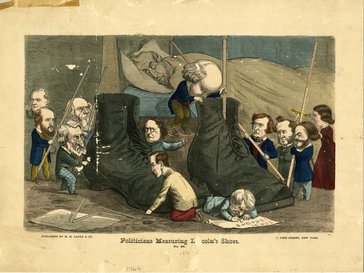 Politiciens Mesurant les Chaussures de Lincoln, 1864 - Frank Bellew