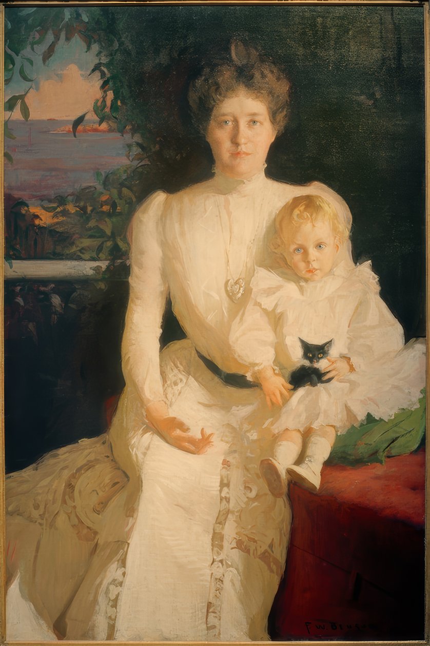 Emma Thaw avec son fils Alexander - Frank Weston Benson