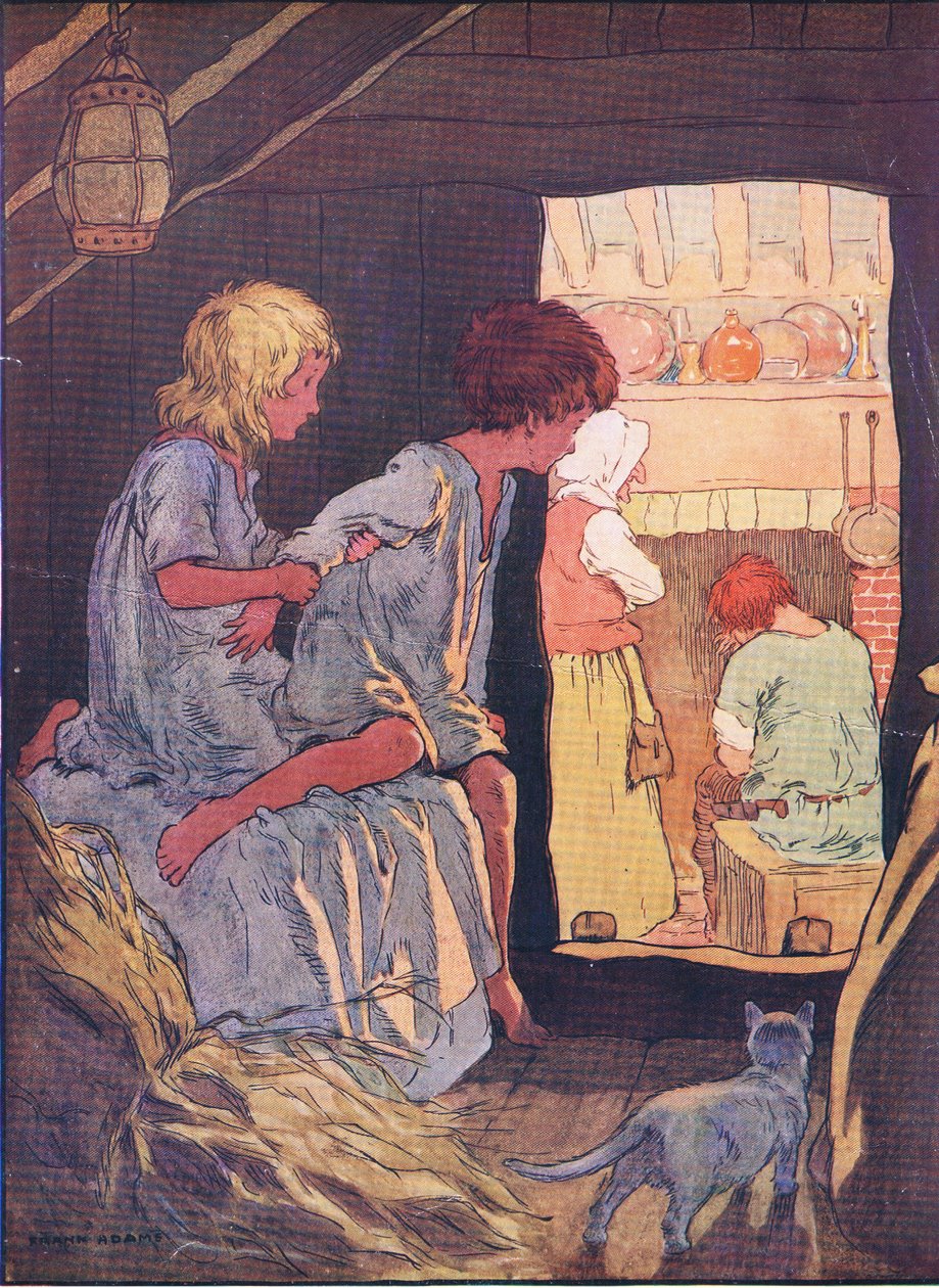 Les enfants ne pouvaient pas dormir, de Hansel et Gretel publié par Blackie & Son Limited, vers 1940 - Frank Adams