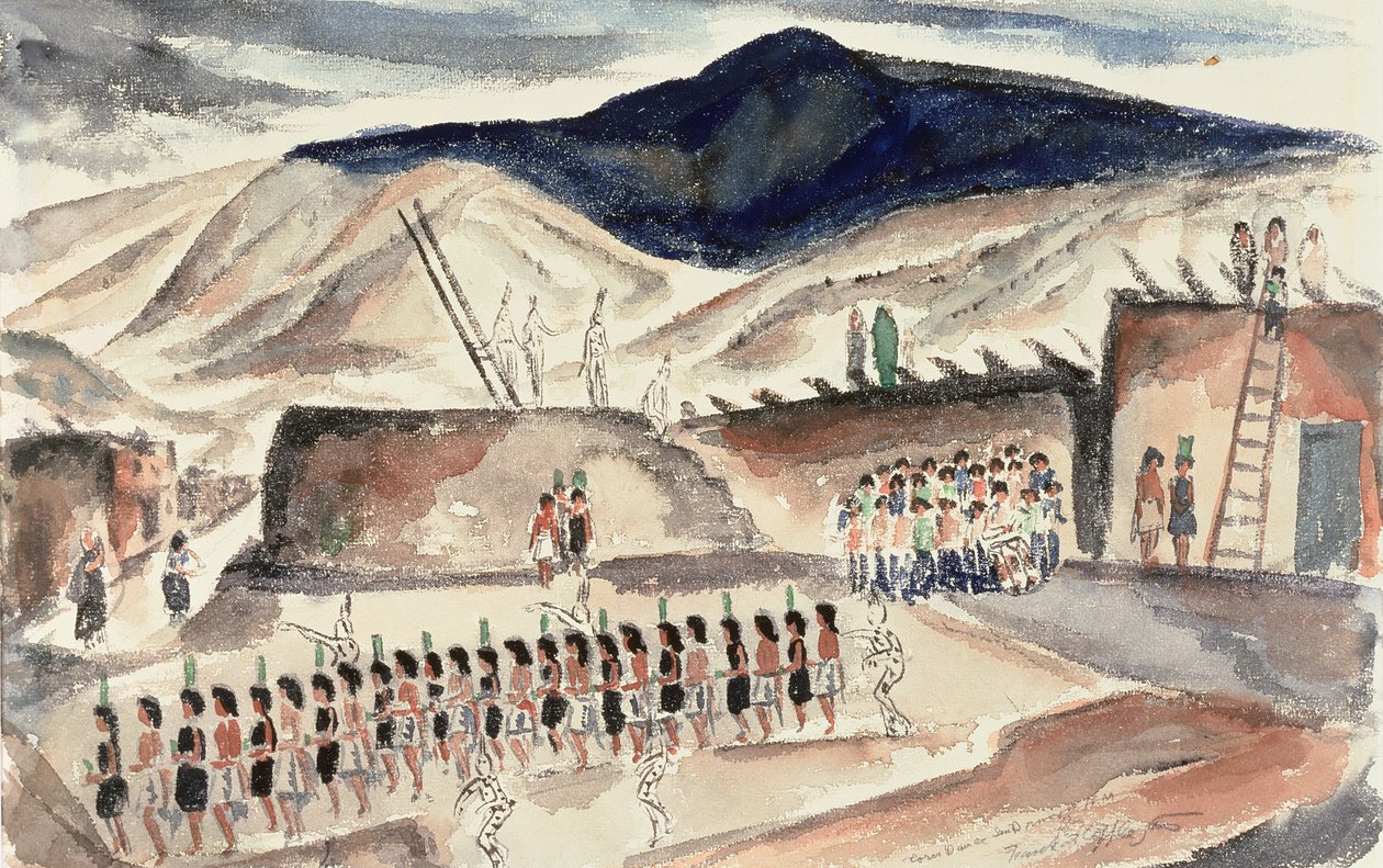 Danse du maïs vert, Santa Domingo, N.M., avant 1932 - Frank Applegate