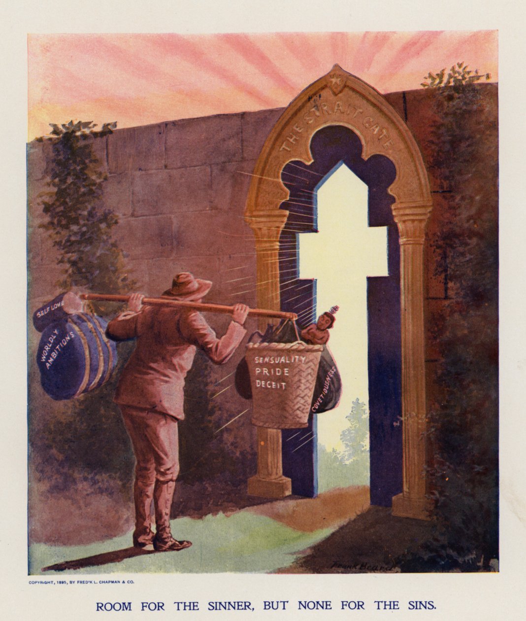 La porte droite (lithographie couleur) - Frank Beard