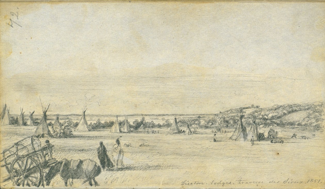 Lodges Siseton, Traverse des Sioux, 1851 - Frank Blackwell Mayer