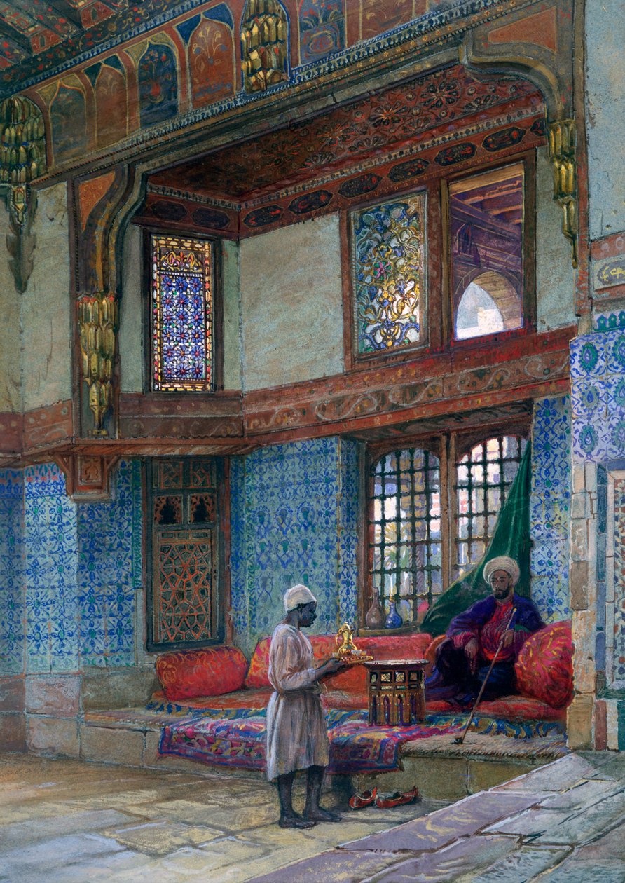Recoin dans la salle de réception de la maison du Mufti Sheik El Mahadi, Le Caire, 1873 - Frank Dillon