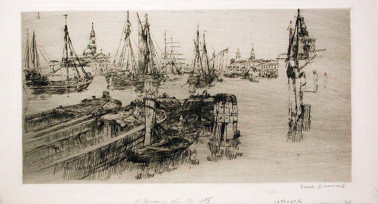 Navires sur la Giudecca (Les docks) - Frank Duveneck