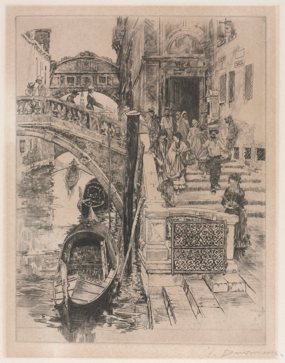 Le Pont des Soupirs deuxième planche, 1885 - Frank Duveneck