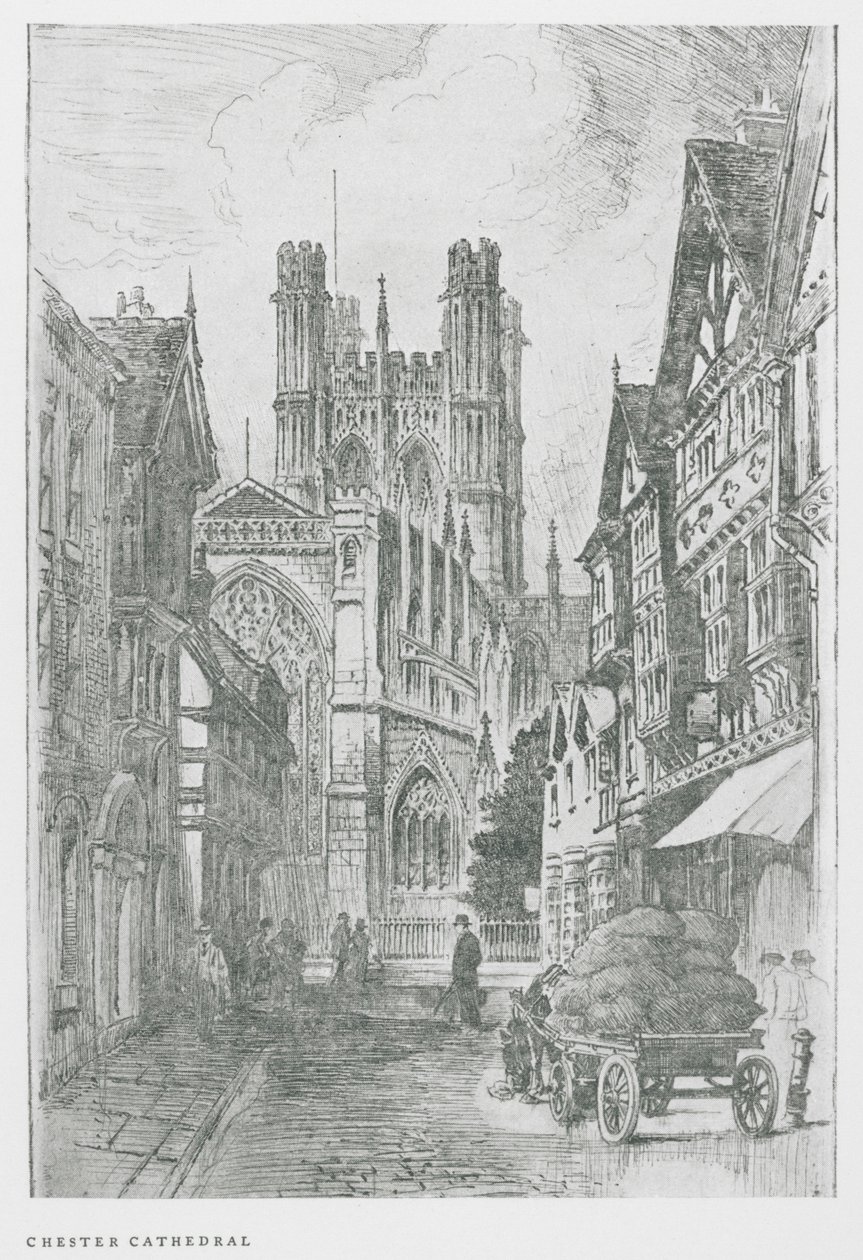 Cathédrale de Chester (lithographie) - Frank Greenwood