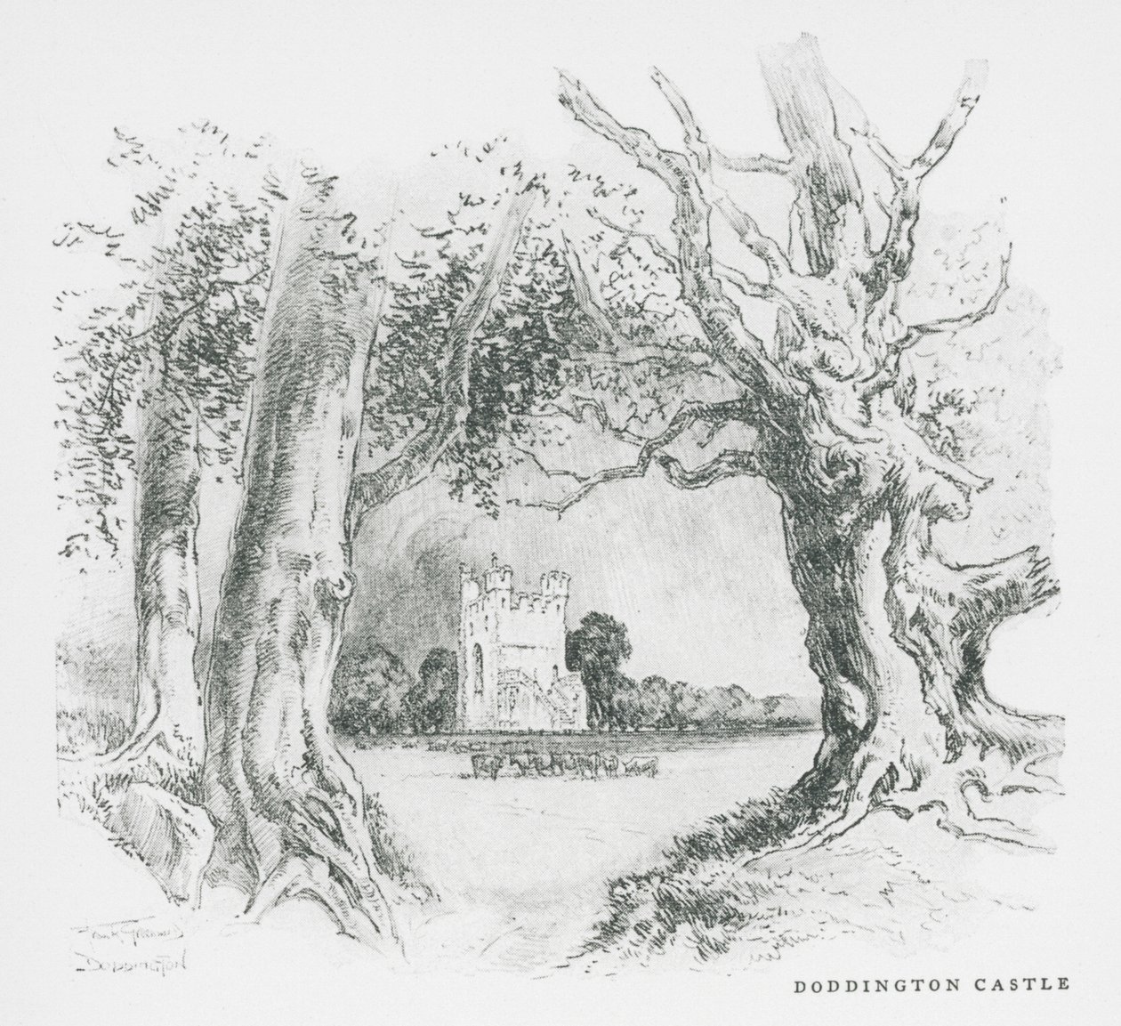 Château de Doddington (lithographie) - Frank Greenwood