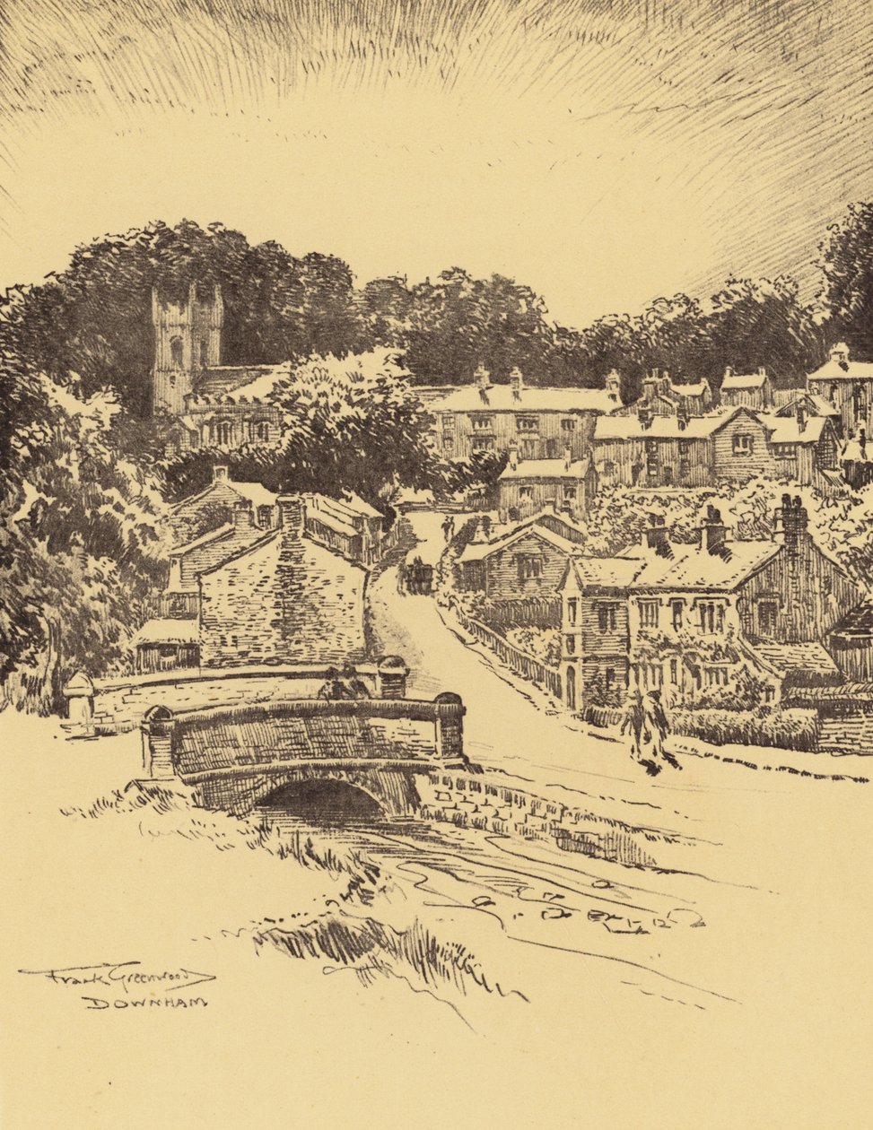 Downham Village (litho) - Frank Greenwood