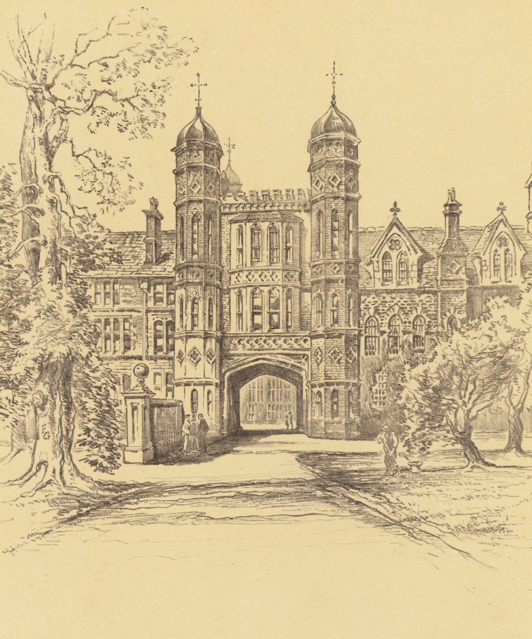 École Rossall (lithographie) - Frank Greenwood