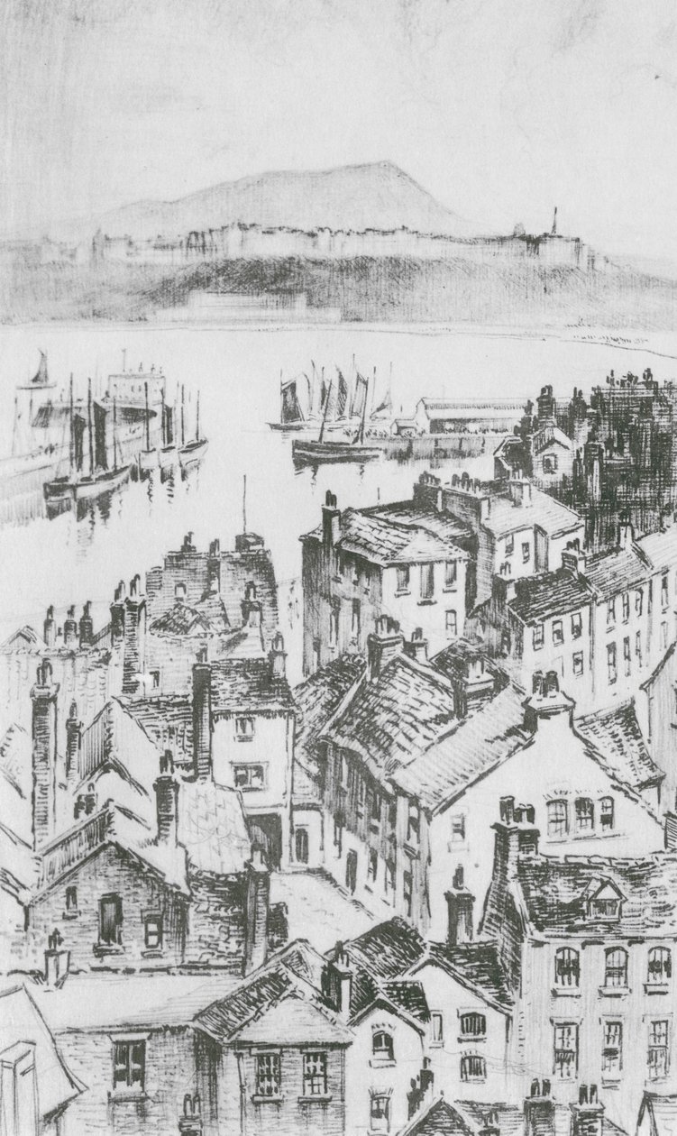 Scarborough depuis Castle Hill (lithographie) - Frank Greenwood