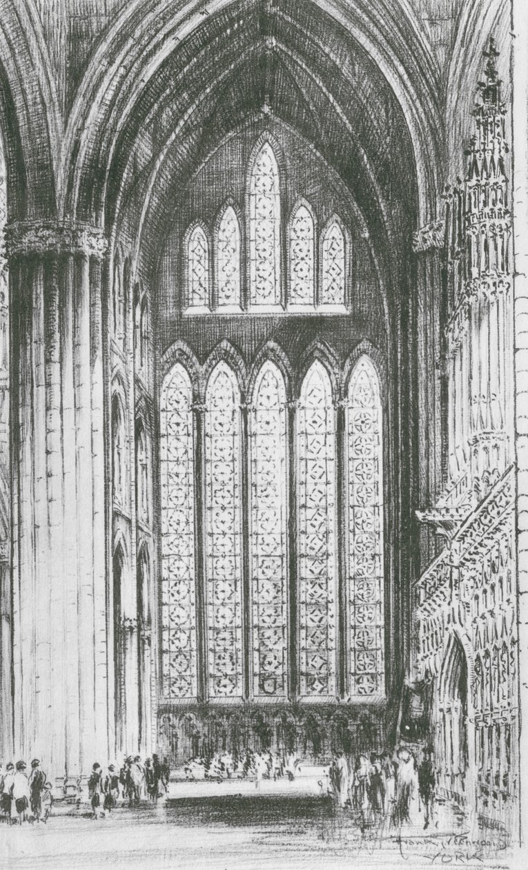 Fenêtre des cinq sœurs, York Minster (lithographie) - Frank Greenwood