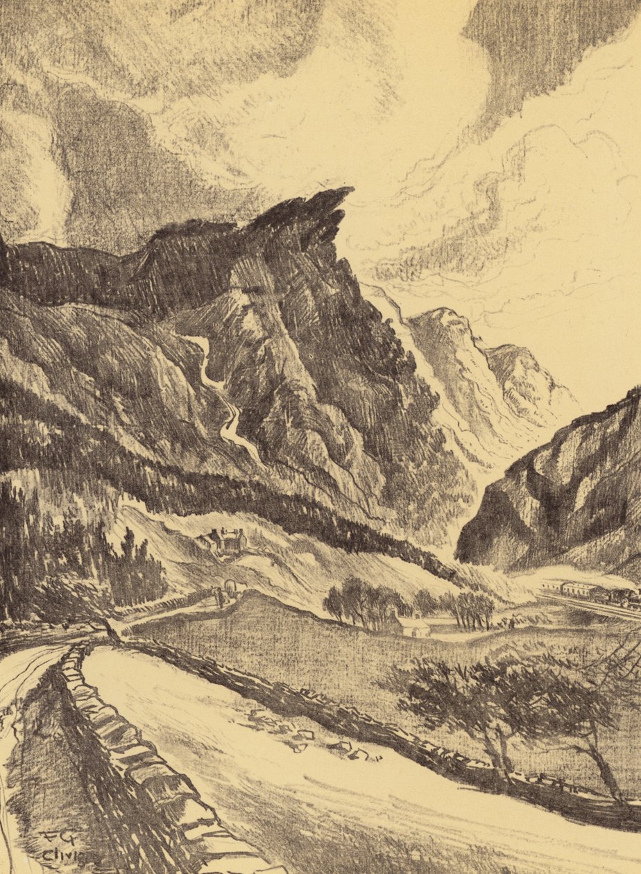 Les gorges de Cliviger (litho) - Frank Greenwood