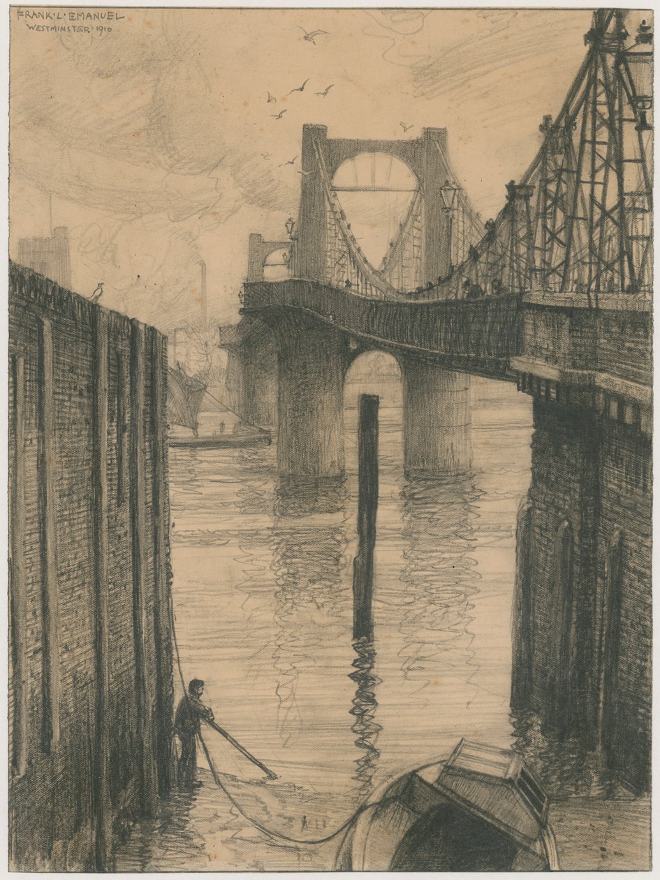 Pont suspendu de Chelsea (gravure) - Frank Lewis Emanuel