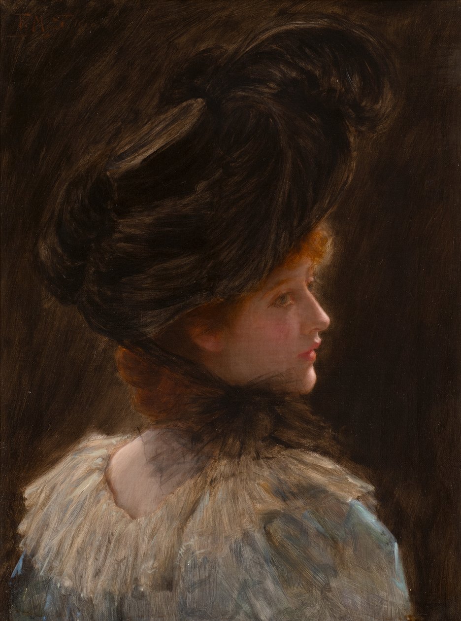 Un regard décontracté (huile sur toile) - Frank Markham Skipworth
