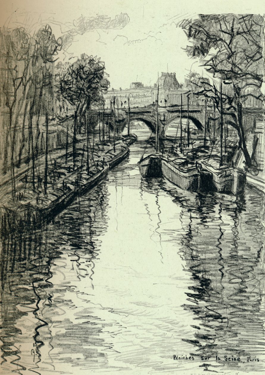 Barges sur la Seine, 1915 - Frank Milton Armington