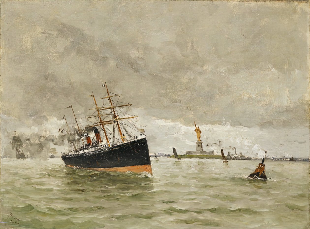New York : Entrée dans le port, 1887 - Frank Myers Boggs
