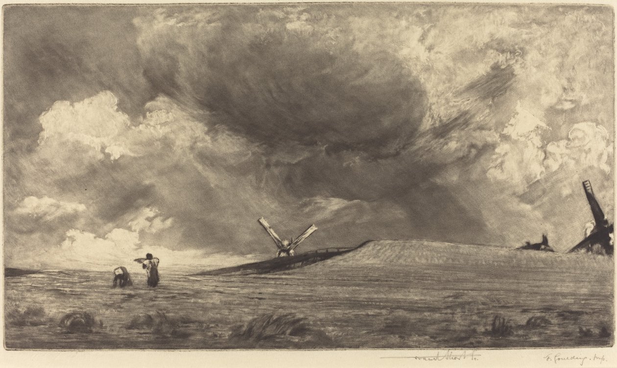 Une colline du Sussex - Frank Short, after John Constable