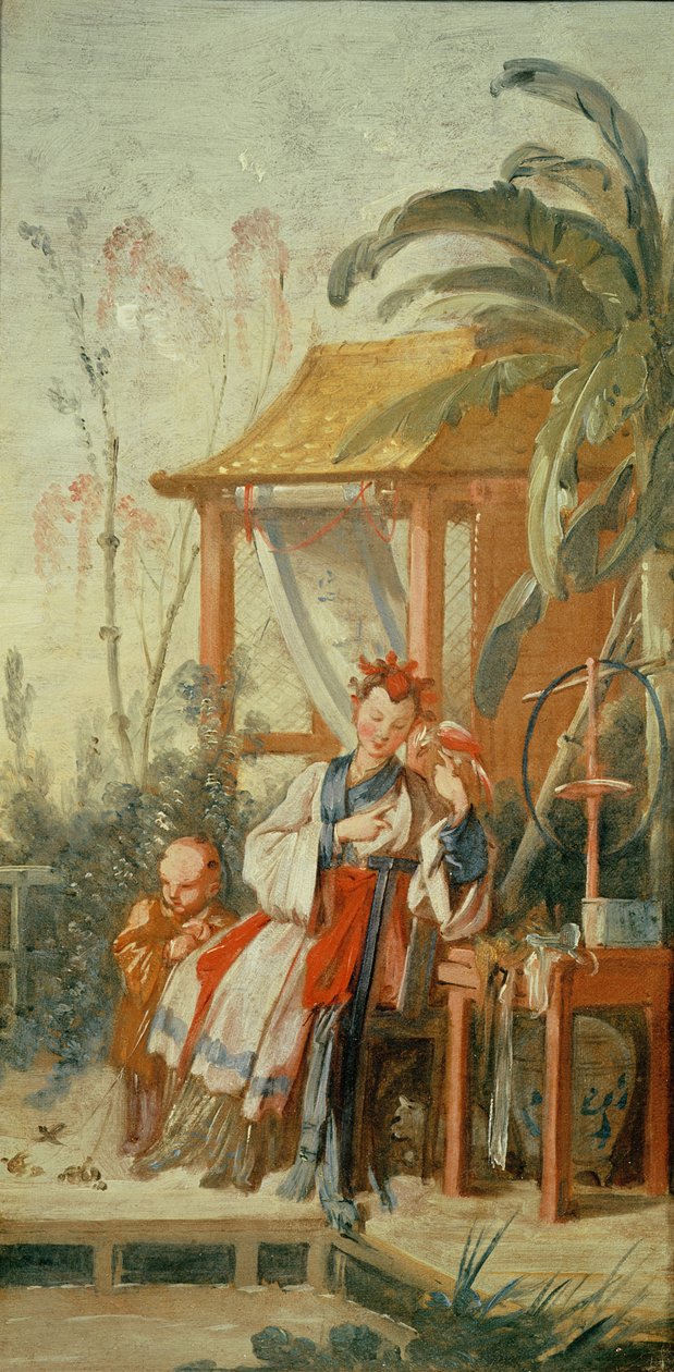 Un jardin chinois, étude pour un carton de tapisserie, c.1742 - François Boucher
