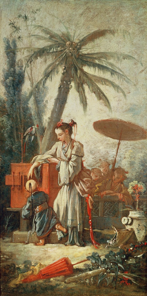 Curiosité chinoise, étude pour un carton de tapisserie, c.1742 - François Boucher