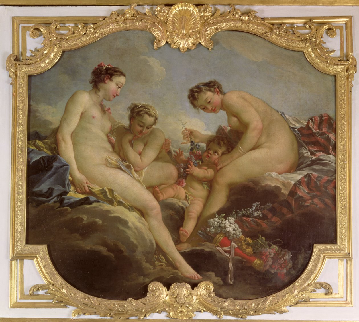 Les Trois Grâces, panneau décoratif de la Chambre de la Princesse de Rohan, vers 1735-40 - François Boucher