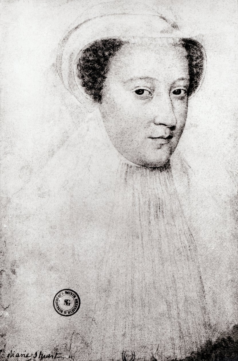 Marie Stuart (1542-87) en deuil blanc, 1560 - François Clouet