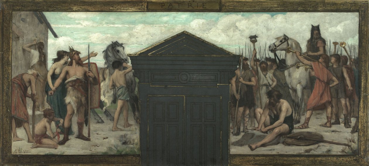 Esquisse pour la mairie du 15e arrondissement : La Patrie, entre 1883 et 1884 (huile sur toile) - François Alfred Delobbe