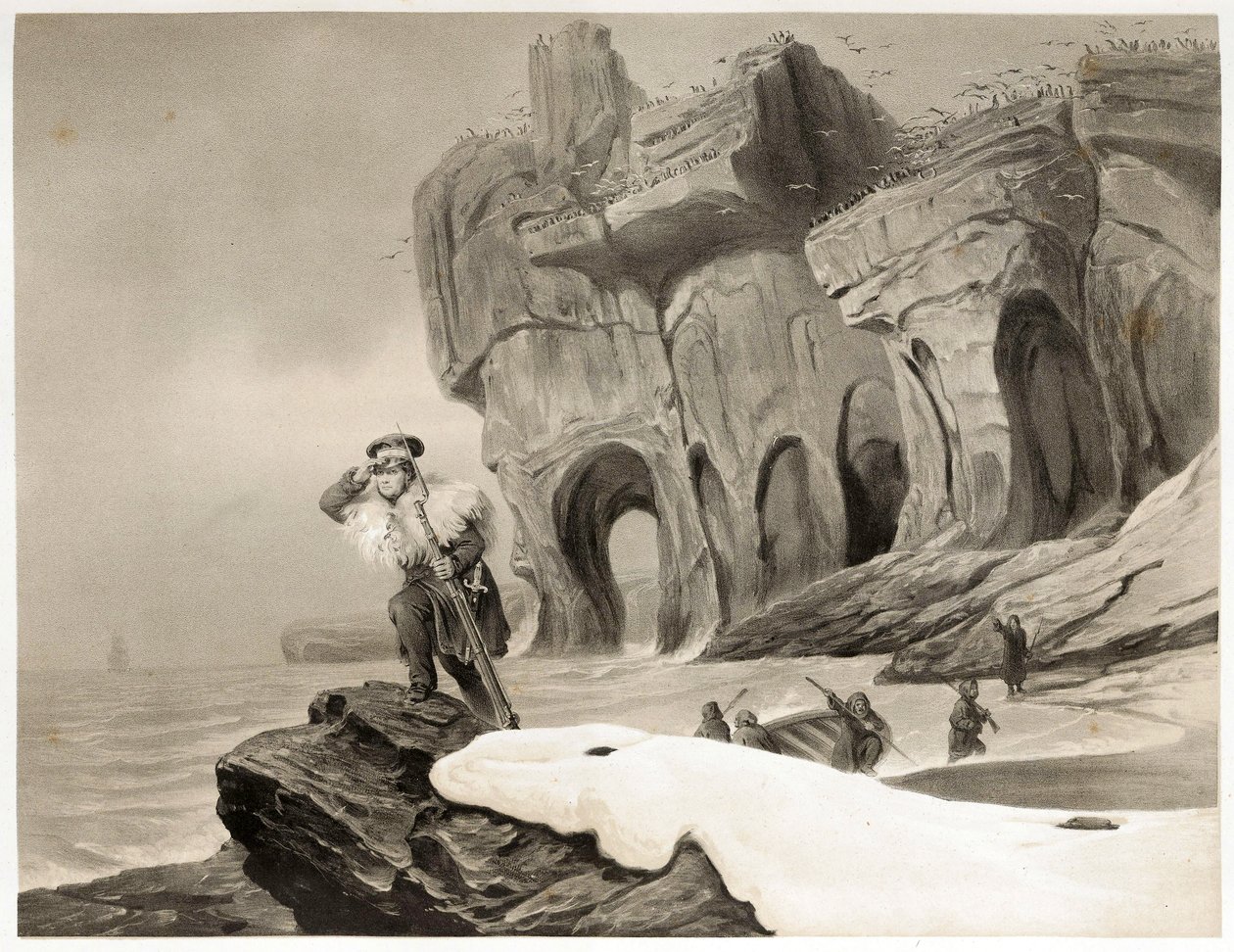 Île aux Ours de Voyages en Scandinavie, en Laponie, au Spitzberg et aux Féroé, pub. 1852 - François Auguste Biard