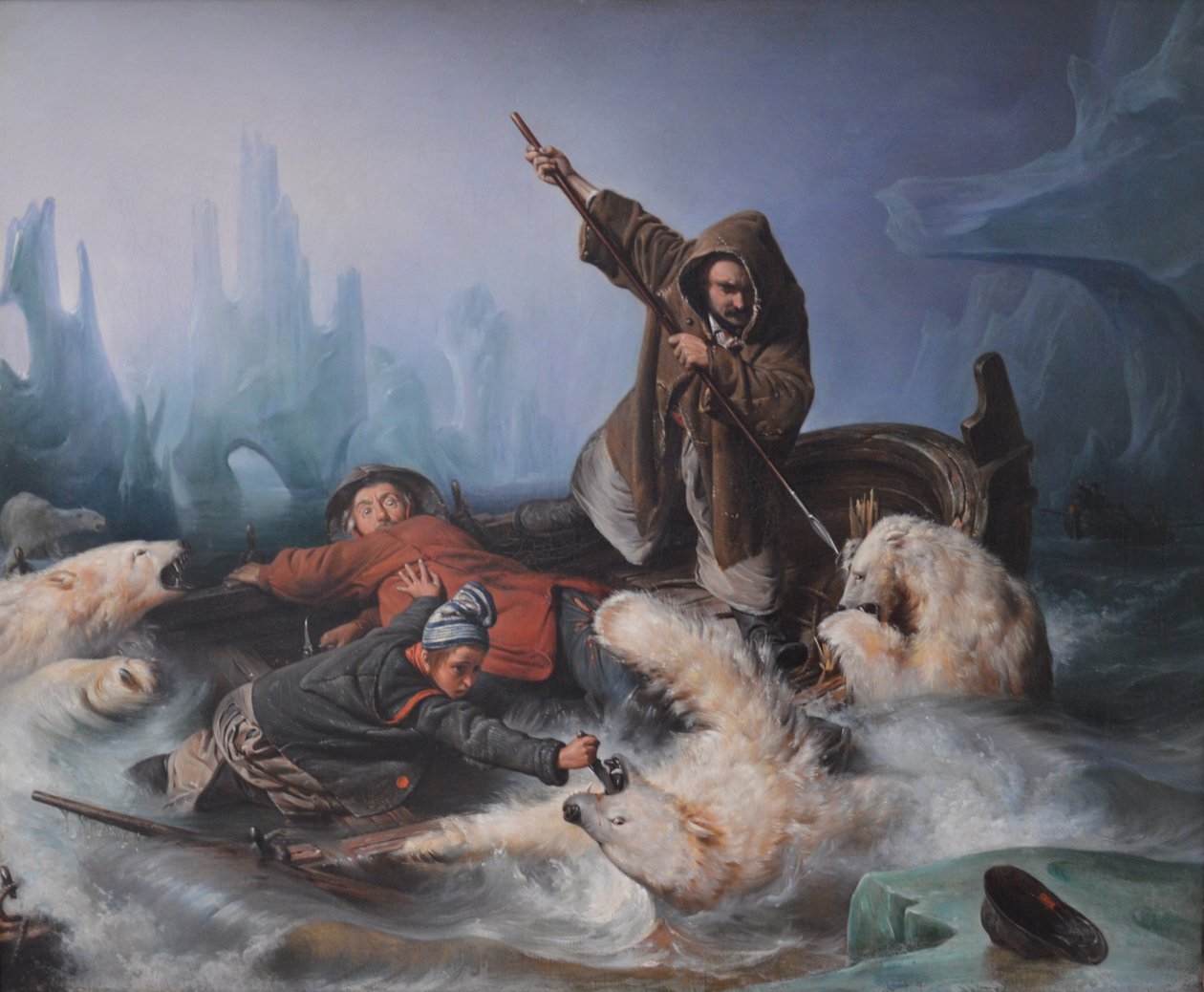 Combattre avec les ours polaires - François Auguste Biard