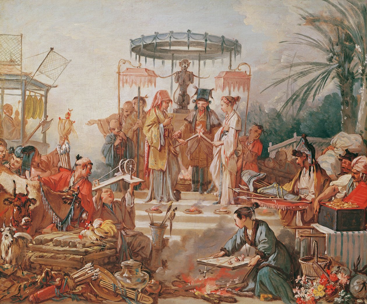 Un mariage chinois, étude pour un carton de tapisserie, c.1742 - François Boucher
