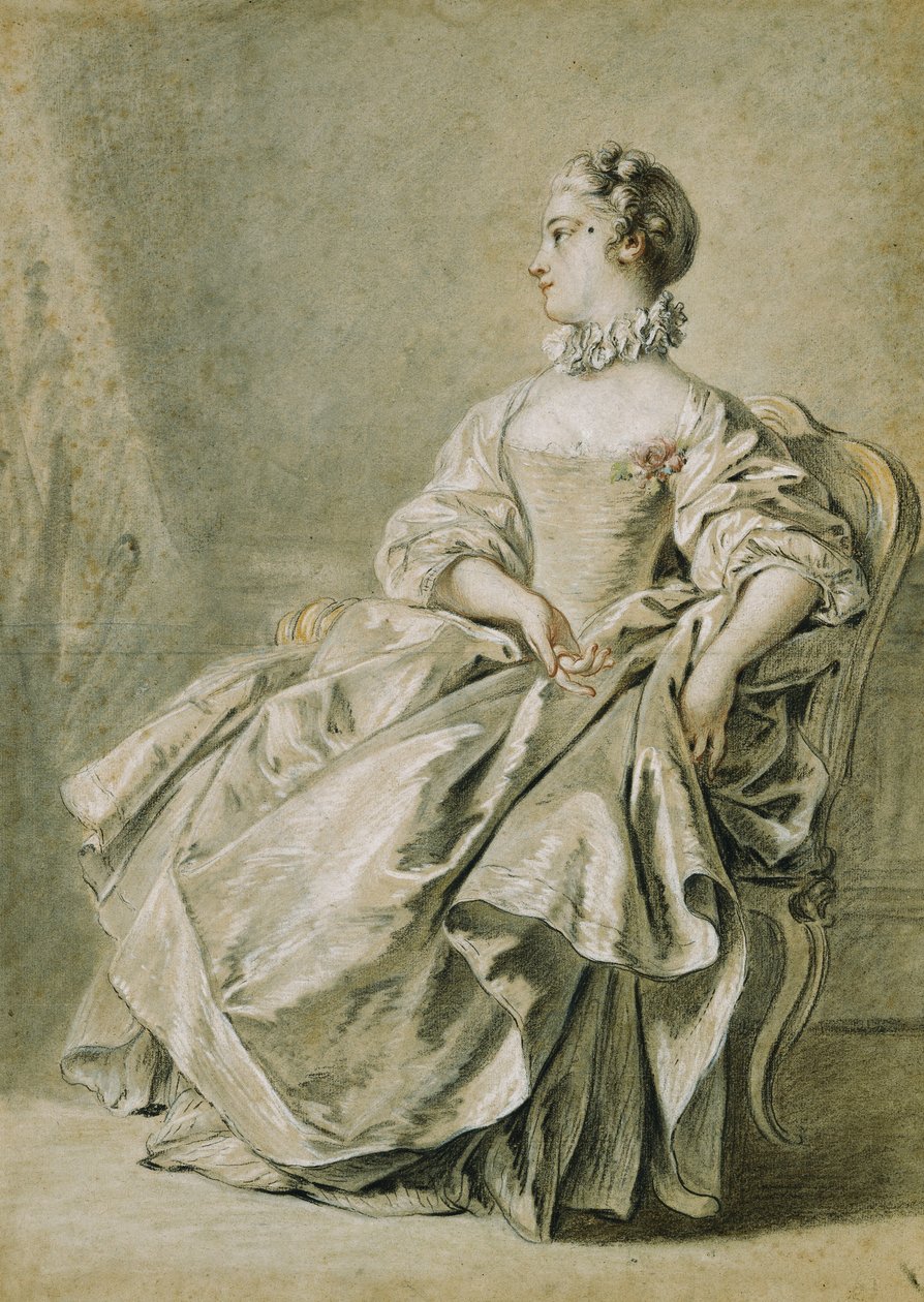 Une jeune femme assise de profil à gauche - François Boucher