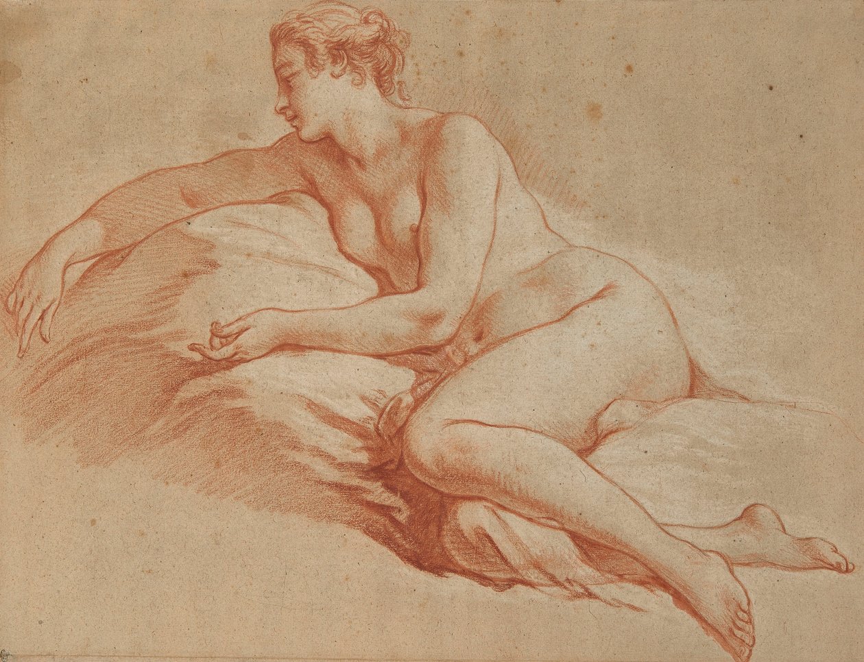 Boucher - Femme nue allongée, tournée vers la gauche - François Boucher